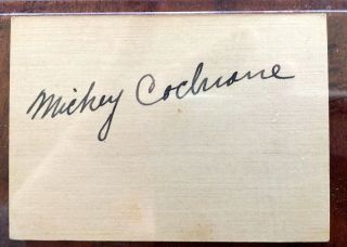 Mickey Cochrane Autographed 2 X 3 " Card.  Receipt.  Photo.  Tigers.  H O F 1947