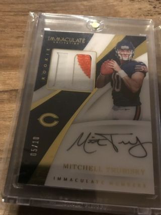 Mitchell Trubisky Rookie Immaculate 3 Color Patch Auto /10 