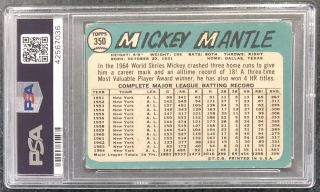 1965 Topps Mickey Mantle 350 PSA 1 2