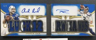 2015 Topps Triple Threads Dual Auto/relics Andrew Luck/ Russell Wilson