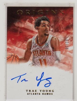 2018 - 19 Chronicles Basketball Origins Gold Rookie Rc Auto Trae Young 02/10