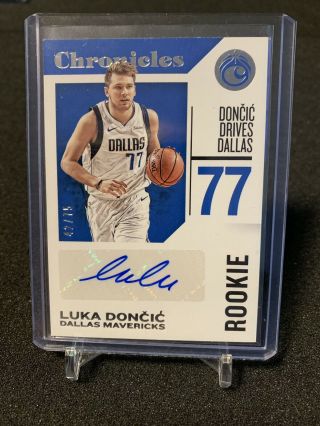 2018 - 19 Luka Doncic Panini Chronicles Rookie Auto Autograph 42/75 Mavericks Rc