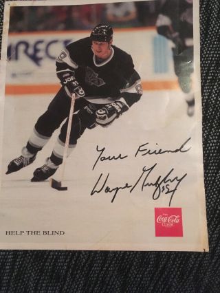 Coca Cola Coke Wayne Gretzky Signed Photo Card Kings Oilers Rangers
