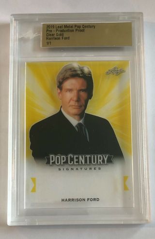 2019 Leaf Metal Pop Century Harrison Ford Clear Gold Proof D 1/1