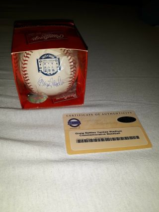 Autographed Greg Nettles Ball With C.  O.  A.  From Steiner Sports