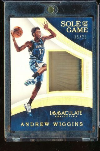 2015 - 16 Panini Immaculate Andrew Wiggins Sole Of The Game 25/25 Sneaker Patch