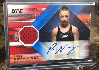 2019 Topps Ufc/knockout Rose Namajunas (2/8) (ruby/red) Auto Relic Card