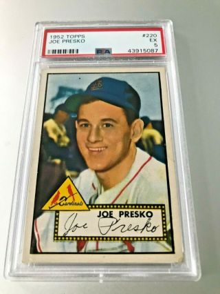 1952 Topps 220 Joe Presko Psa Ex 5