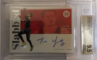 Trae Young Rc 2018 - 19 Encased Slabbed 16/49 Bgs 9.  5 On Card Auto 10 Hawks
