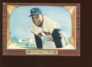 1955 Bowman Baseball Card 184 Willie Mays Ex,