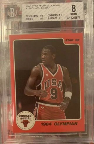 Michael Jordan 1986 Star 3 Bgs 8 W/ 3 9.  5s