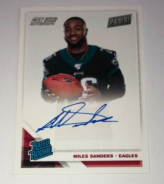 2019 Panini National Miles Sanders Auto Autograph Next Day Rookie Rc Card Sp B