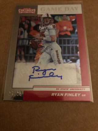 2018 - 19 Contenders Game Day Ticket Ryan Finley Auto 17/25