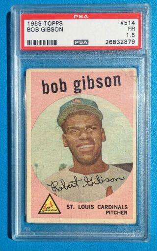 1959 Topps Bob Gibson 514 Psa 1.  5 Centered Rookie Card Rc