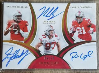 2019 Immaculate Collegiate Dwayne Haskins/nick Bosa/parris Campbell 3auto 6/25