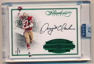 Dwight Clark 2018 Panini Honors 2016 Flawless On Card Autograph Sp Auto 1/1