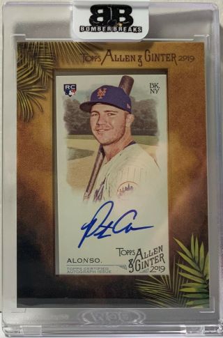 Pete Alonso 2019 Allen & Ginter Mini Framed Rc Rookie Autograph Mets