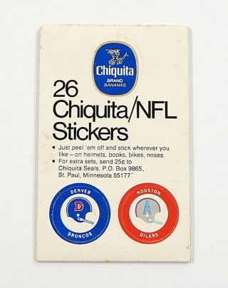 1971 Chiquita Banana Nfl Helmet Complete Sticker Set Sheet (26 Teams)