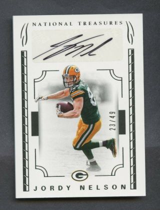 2016 National Treasures Jordy Nelson Signed Auto 23/49 Green Bay Packers
