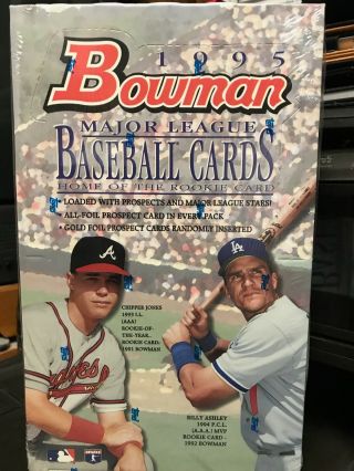 1995 Bowman Baseball Factory Trading Card Box= A.  Jones V.  Guerero S.  Rolen 2