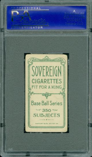 1909 - 11 T206 SOVEREIGN CY SEYMOUR BATTING PSA 4 2