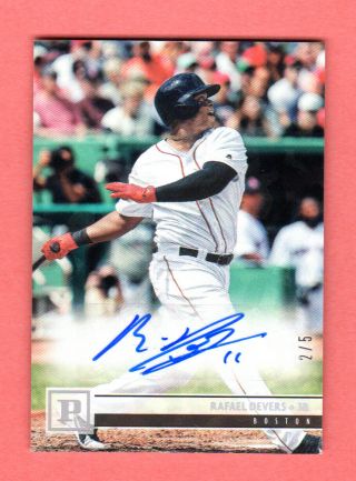 Rafael Devers 2018 Panini Autograph Auto Rc Rookie Sp / 5 Boston Red Sox