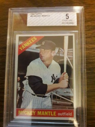1966 Topps 50 Mickey Mantle Bgs 5
