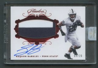 2018 Flawless Collegiate Ruby Saquon Barkley Rpa Rc Rookie Patch Auto 9/20