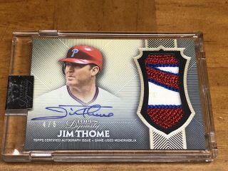 2017 Topps Dynasty Baseball - Patch Auto 4/5 - Hof Phillies Indians - Jim Thome