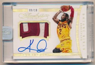 Kyrie Irving 2014/15 Panini Flawless Gold Autograph 2 Color Patch Auto Sp 09/10
