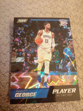 Paul George 2018 - 19 Panini Player Of The Day Kaboom Prizm Refractor 2/5