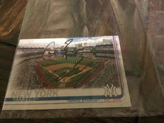Gio Urshela And Greg Bird Autographed Card,  Yankees Team Card,  Signed Card