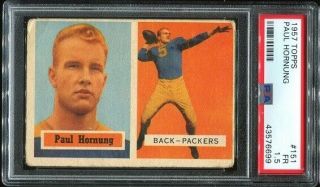 1957 Topps 151 Paul Hornung Rc Psa 1.  5 Green Bay Packers Hof Heisman Winner.  -