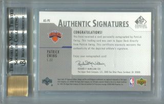 03 - 04 SP Signature Edition Patrick Ewing Autograph Signatures Auto BGS 9 2