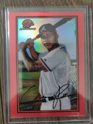 2019 Bowman Chrome Christian Pache Brave 30th Anniversary Red Refractor 4/5