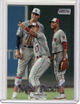 2019 Topps Stadium Club Mike Trout Photo Variation Sp - Aaron Judge/mookie Betts