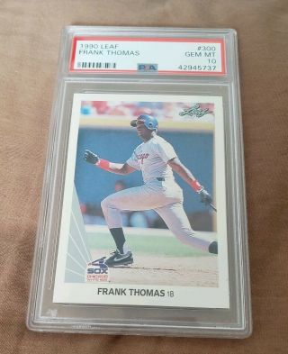 1990 Leaf Frank Thomas Rc Rookie 300 Psa 10 Gem Label