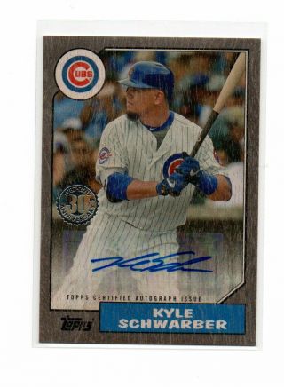2017 Topps Series 1 Kyle Schwarber Auto 30th Anniversary Ash Wood 02/10 Cubs