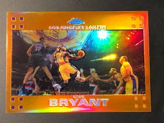 Kobe Bryant 2007 - 08 Topps Chrome Orange Refractor /199 24 Near -
