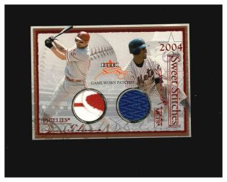 2004 Fleer Sweet Sigs Sweet Stitches Game Worn Quad Patch 28/32 Thome/rolen