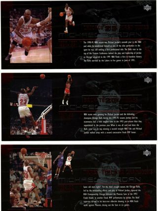 1999 - 00 Upper Deck Career Box Set Jumbo Cc1 - Cc6 Michael Jordan Cards