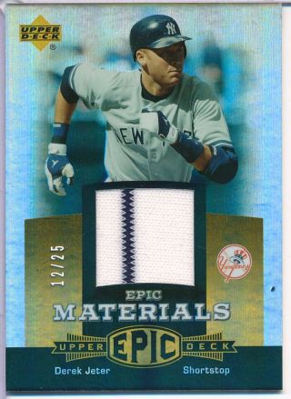 2006 Ud Epic Derek Jeter Epic Materials Jersey W/ Pinstripes Yankees 12/25 C022