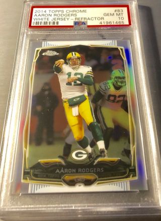 2014 Topps Chrome Aaron Rodgers Packers Refractor 83 - - Psa 10 (1465)