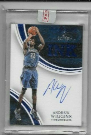 Andrew Wiggins 2015 - 16 Immaculate Ink Blue Autograph Auto Card 6/10