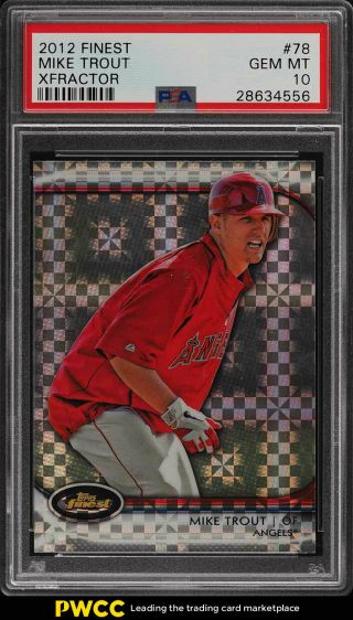 2012 Finest Xfractor Mike Trout Rookie Rc 78 Psa 10 Gem (pwcc)