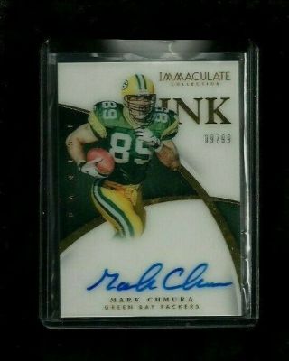 Mark Chmura 2015 Immaculate Ink Auto /99 Green Bay Packers Pro Bowler & Champ