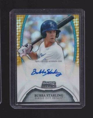 Bubba Starling Rc 2011 Bowman Sterling Prospect Gold Refractor Autograph 3/50 Kc