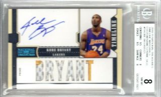 Kobe Bryant 15/25 2010 - 11 National Treasures Timeline Custom Names Prime Bgs 8