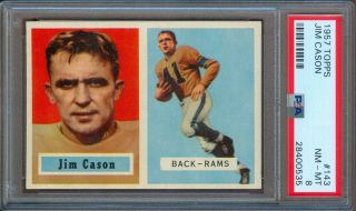 1957 Topps Football 143 Jim Cason Rams Psa 8