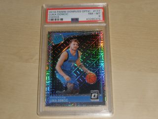 2018 - 19 Donruss Optic Rated Rookie Choice Prizm 177 Luka Doncic Rc Psa 8 Nm - Mt